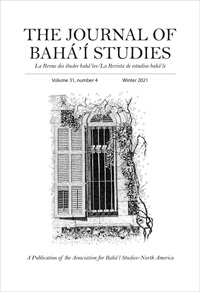 Journal of Baha&#39;i Studies, Volume 31, number 4