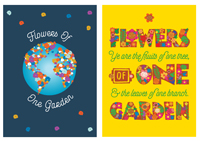 Flowers of One Gards Cards (4 Pack)
